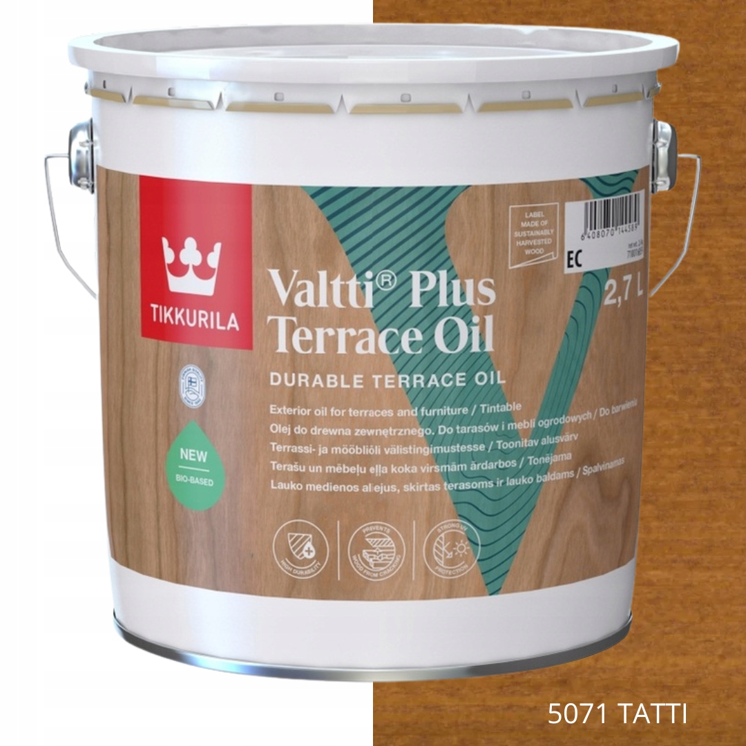 TIKKURILA OLEJ DO DREWNA VALTTI PLUS TERRACE OIL 2,7L KOLOR 5071 TATTI