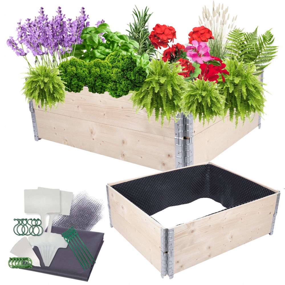 Vyvýšený kaskádový nastaviteľný záhon zeleninový záhon 40x120x100 Folia Kubelky