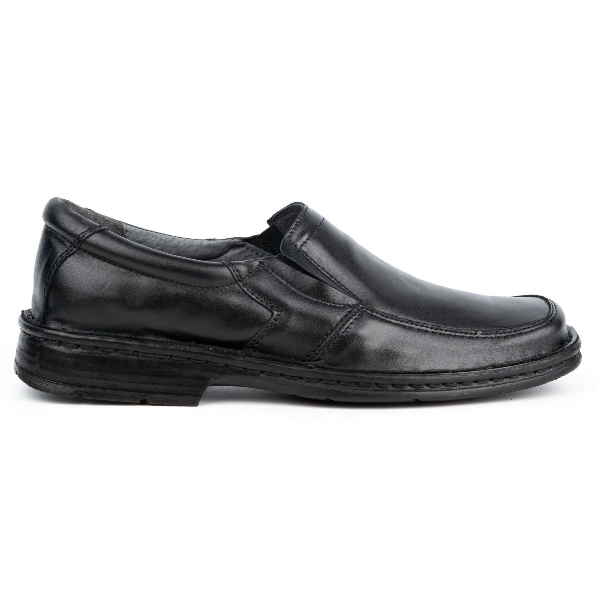 Buty męskie wsuwane skórzane 0114W czarne 42