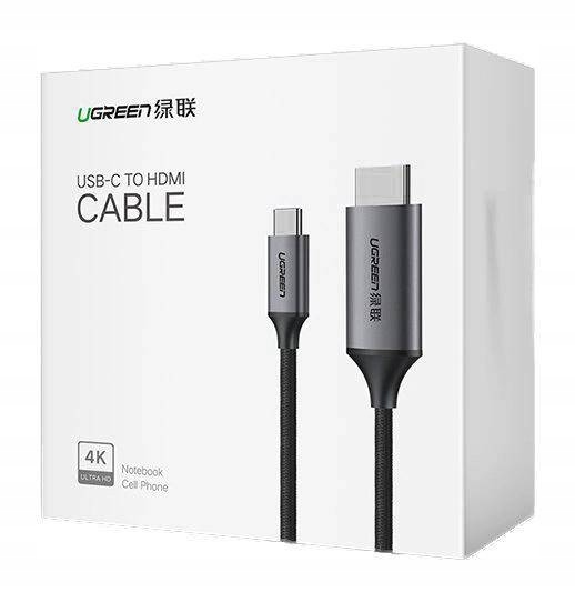 Ugreen Kabel Przewód Hdmi Usb Typ C 4K 60 Hz 1,5 M Czarno-Szary