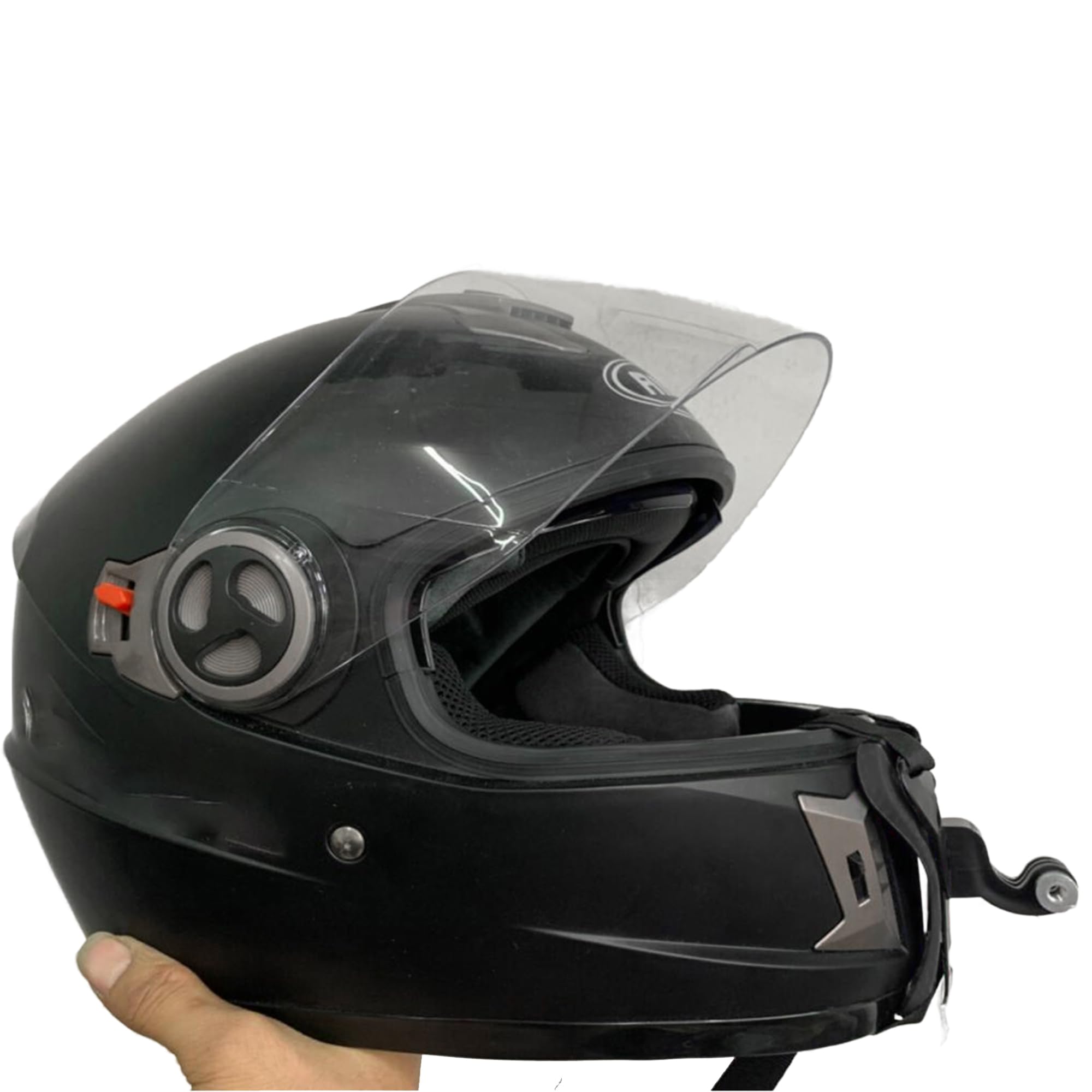 Mocowanie Na Kask Motocyklowy Pod Brodę Do GoPro DJI Czarne BAMYLI — miniatura 7