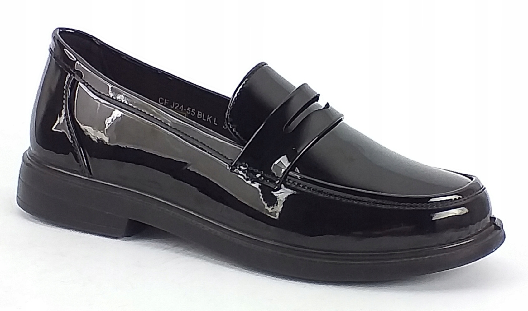 Mokasyny Filo Donna Cf J24-55 Blk Damskie Półbuty Płaskie Czarne Lakier 37