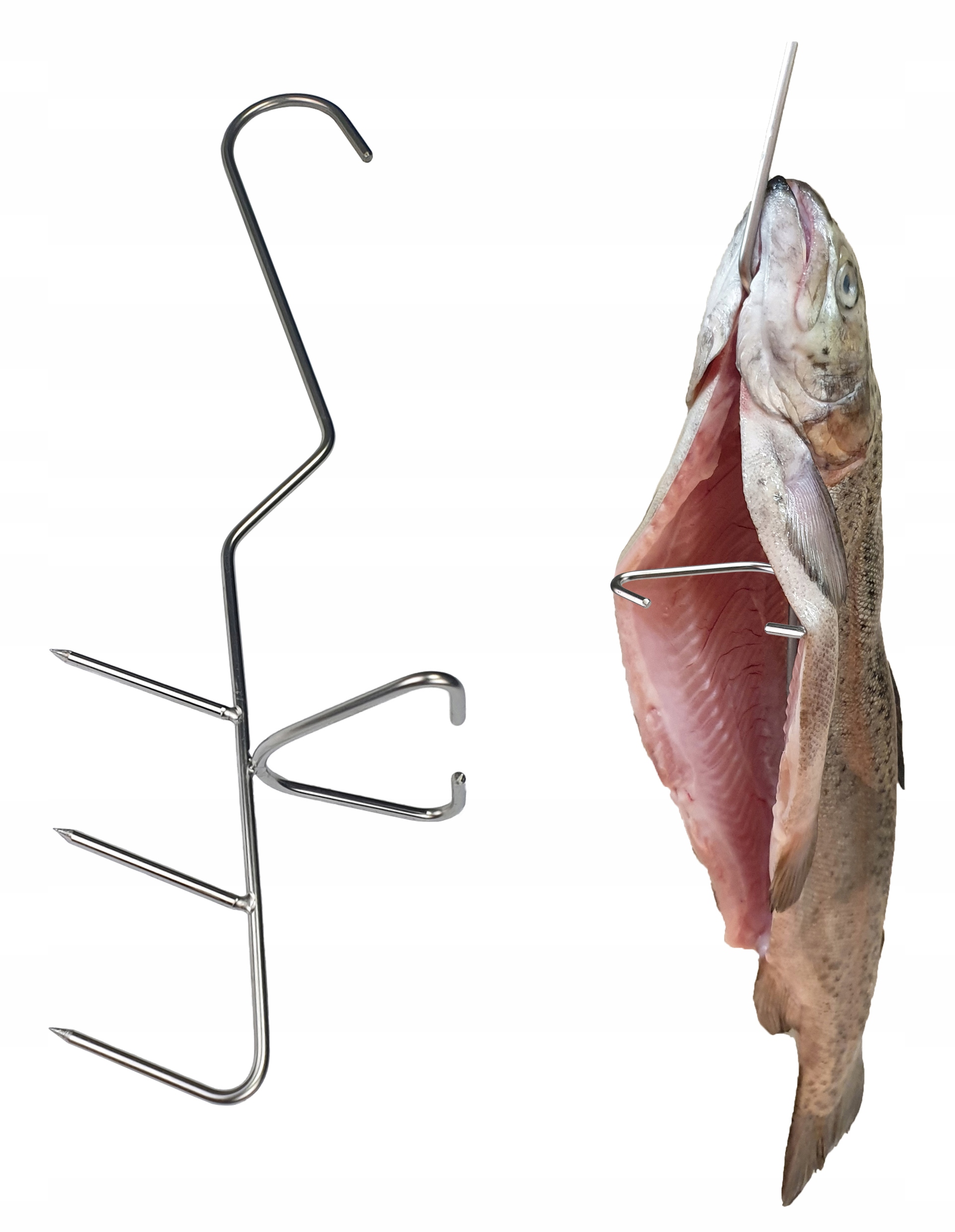 

H-324 hak potrójny 24cm do wędzenia ryb pstrąga