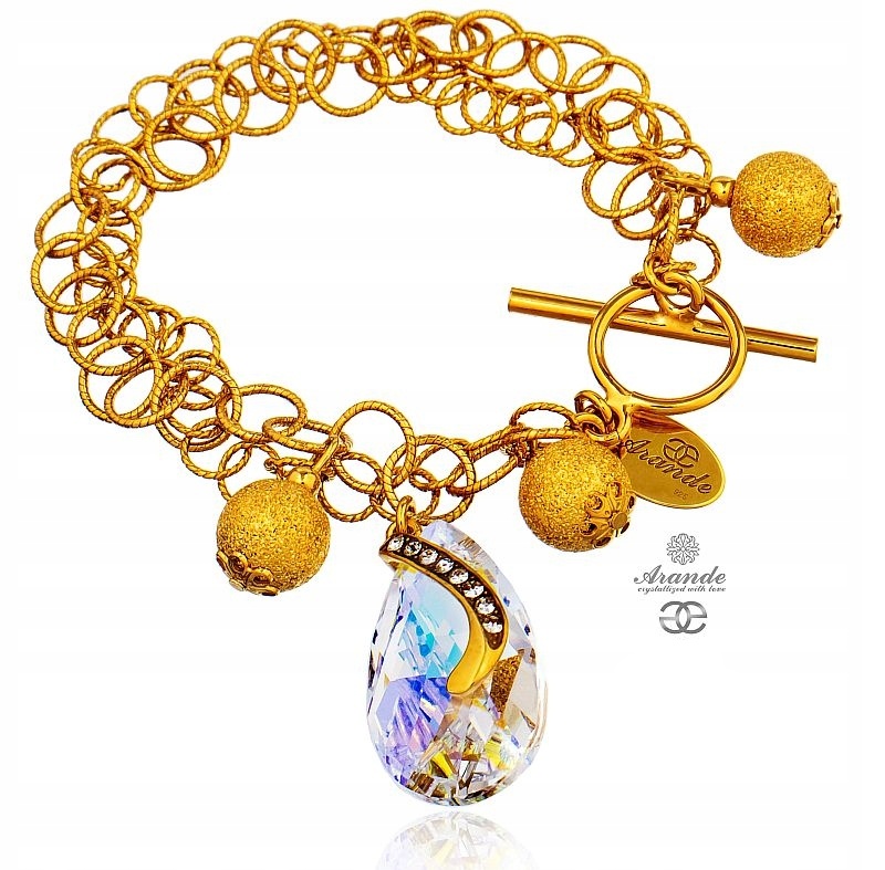 Křišťálový náramek Aurora Senti Zlaté Stříbro