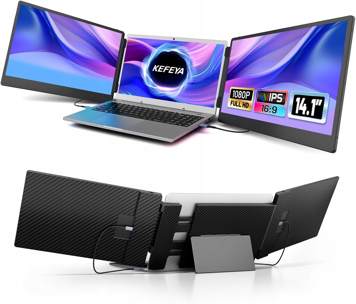 Kefeya S3 14,1" prenosný monitor 1080p Fhd pre Pc Xbox PS4/5 notebookov