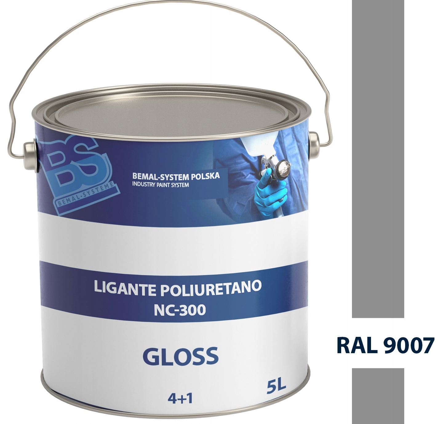 BEMAL FARBA OKRĘTOWA - LAKIER POLIURETANOWY - 5L - RAL 9007