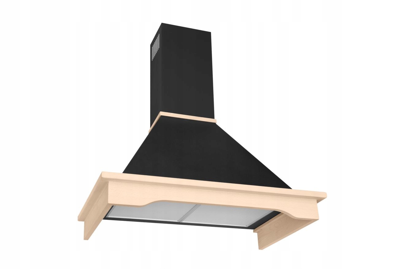 Okap kuchenny kominowy Toflesz Rustical Country 60 cm 500m3/h czarny mat