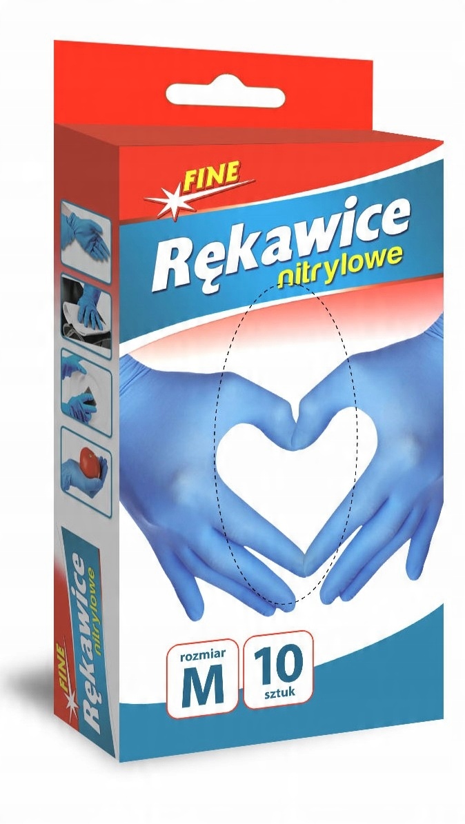 

Rękawice Rękawiczki Nitrylowe Bezpudrowe M Fine