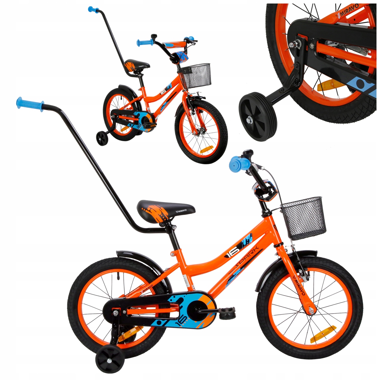 Rowerek Dziecięcy 16 Cali Miravo Rower Dla Chłopca Koszyk Prowadnik