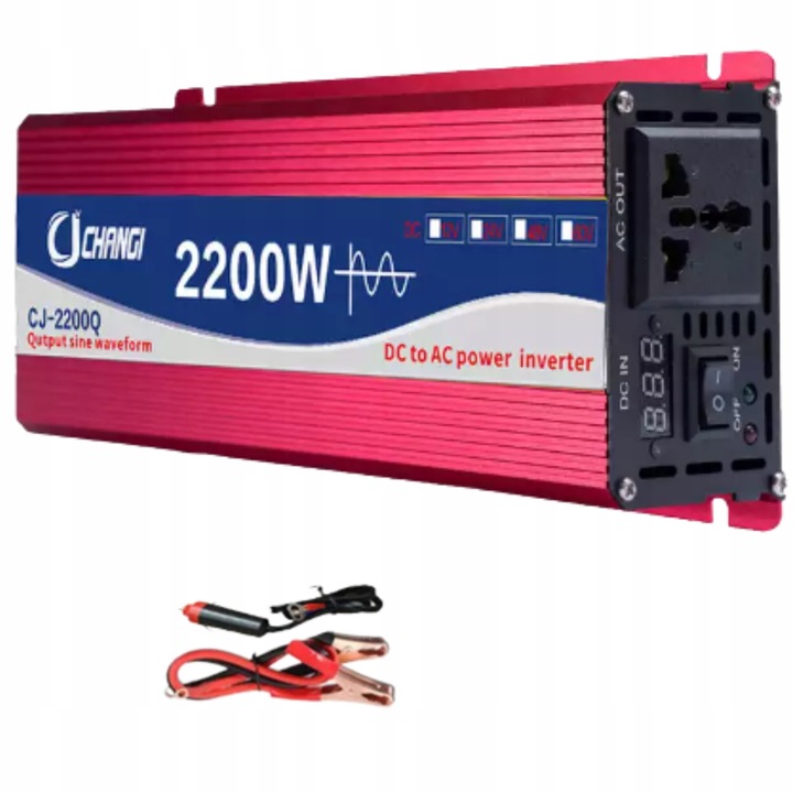 Automobilový menič 12V 230V 2200W Celý Sinus