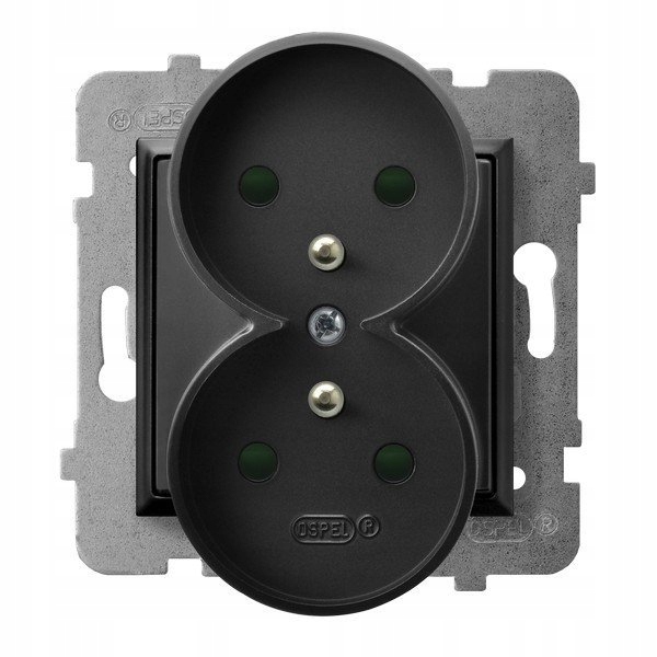 

Aria Gniazdo 2x z/u czarny metalik GP-2URZP/m/33