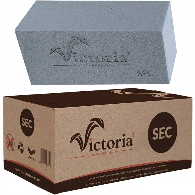 GĄBKA CEGŁA FLORYSTYCZNA SUCHA - KARTON 20 SZTUK