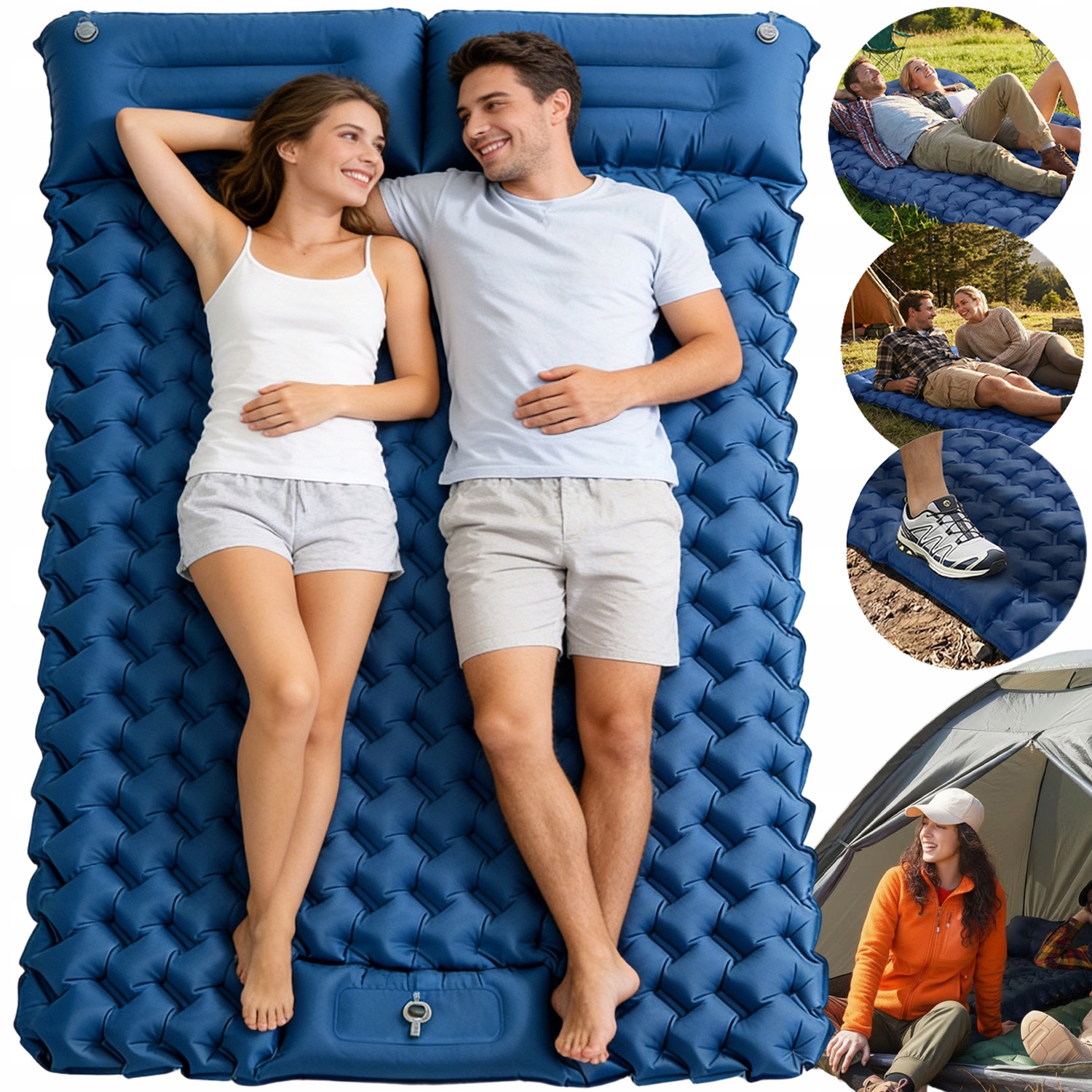 Dvojitá Matrace, Nafukovací Podložka, Voděodolná, Skládací