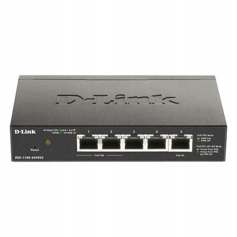 Prepínač Smart DGS-1100-05PDV2 5xGE (2xPoE)