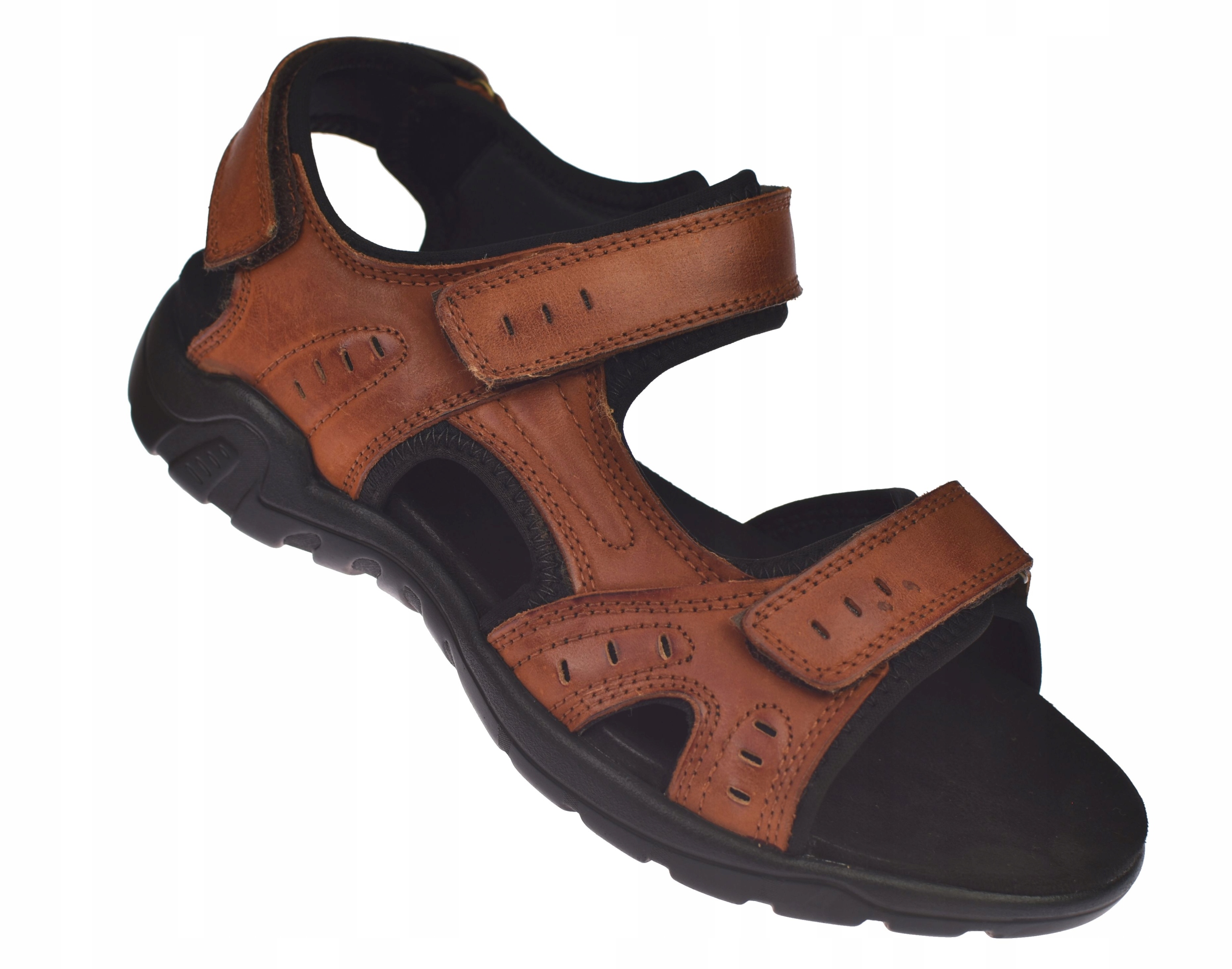 Pánské kožené sportovní sandály na suchý zip CY111/24 Cam vel 45