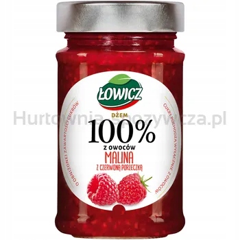Łowicz Džem 100% z plodů maliny, červený rybíz 210 g