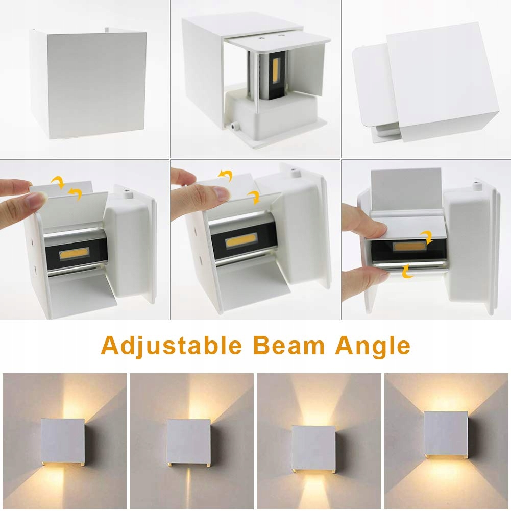 KLIGHTEN Zestaw 2 Lamp LED Wewnętrzne Zewnętrzne 12W IP65 Ciepłe Białe — miniatura 2