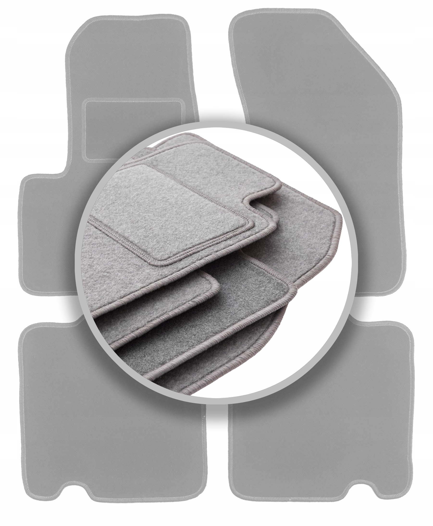 Velurové koberce Oslo šedé pro: Dodge Avenger sedan 2007-2015