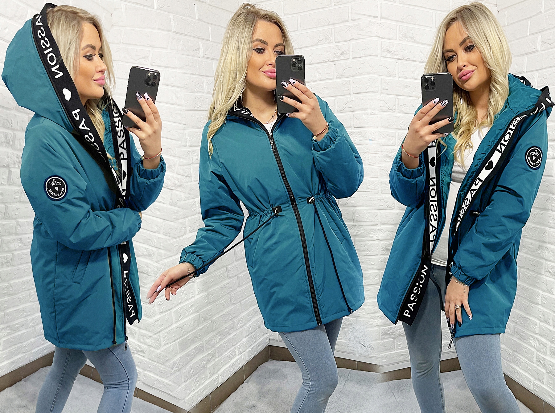 ASYMETRYCZNA PARKA płaszcz kurtka Z KAPTUREM 4 KOLORY S Rozmiar S