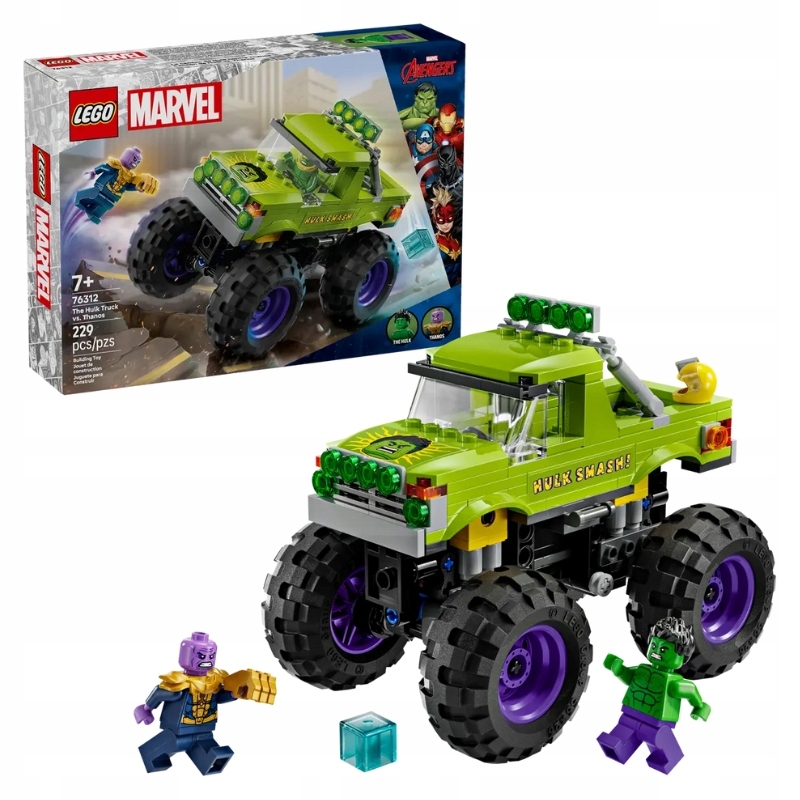 Lego Marvel Monster Truck Hulka Vs Thanos Stavebnice Sada Kostek 229 Dílků 7+