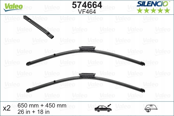 574664 - Стеклоочистители SILENCIO 650/450 для FIAT Fiorino Qubo