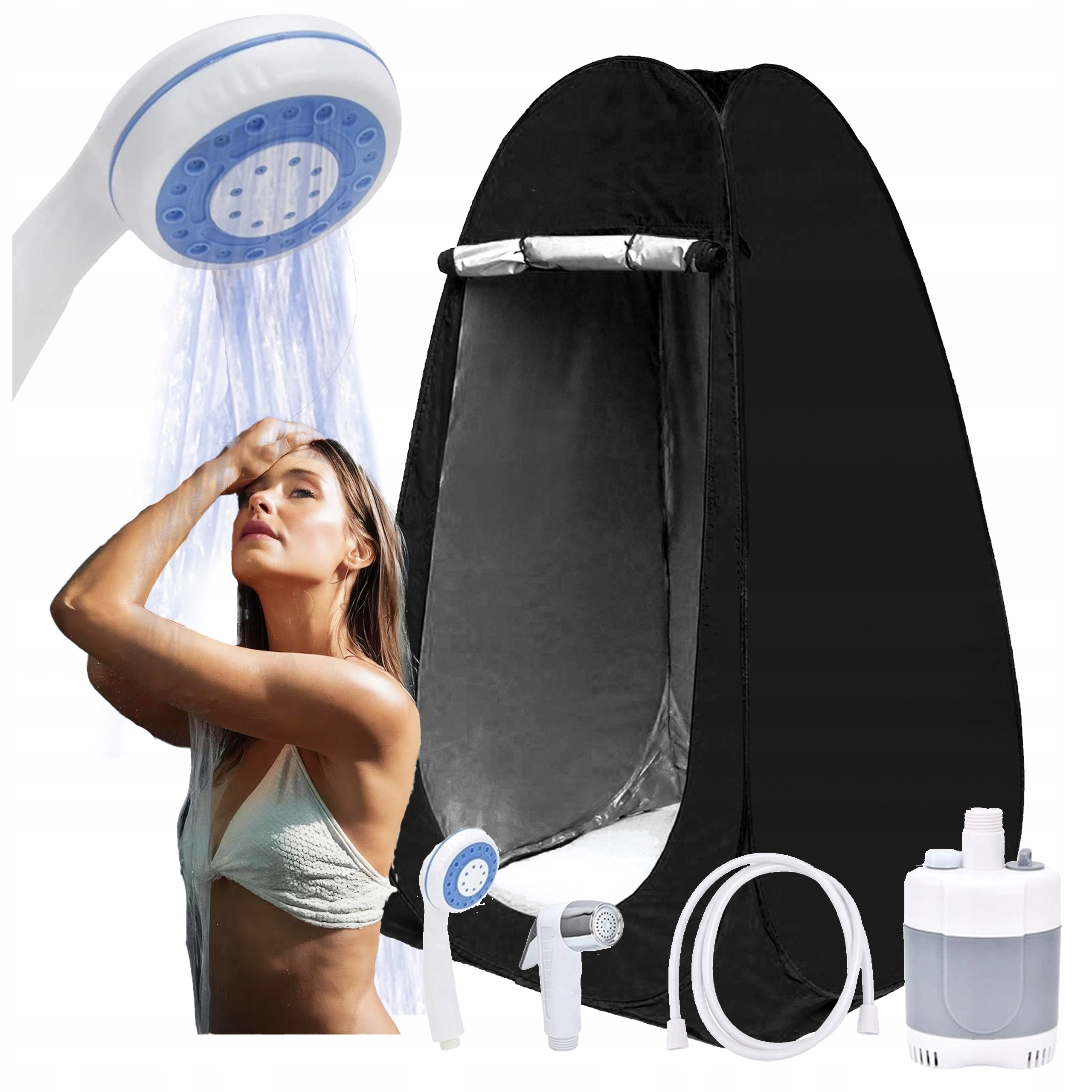 2V1 Stan Převlékárna Toaleta Turistická Sprcha Elektrická Pumpa