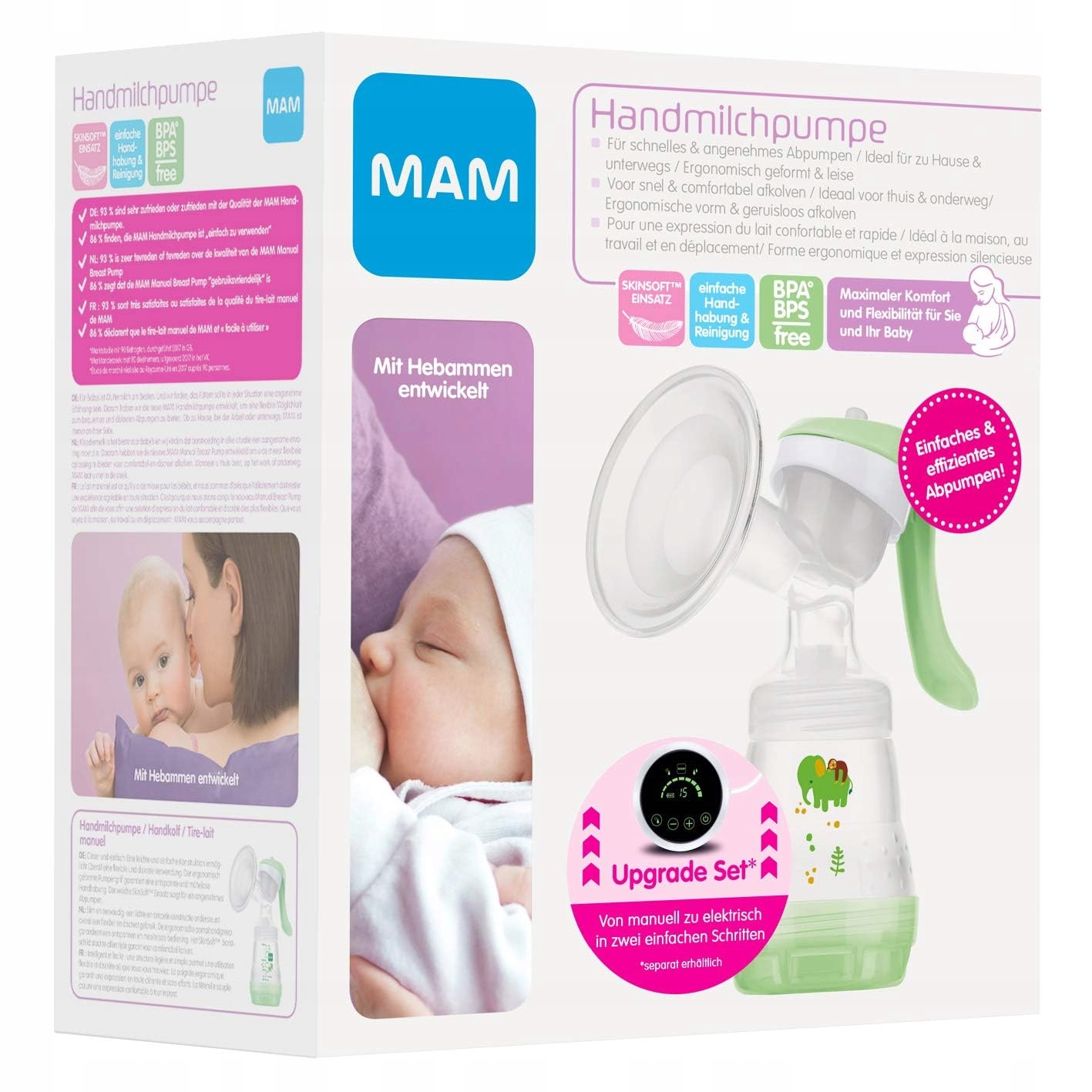 LAKTATOR MAM Manual Breast Pump zapieczętowany butelka smoczek