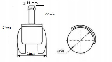 5SZT kółka FoTelA FotElI GUmOWe kAUcZUkOwE PU FI11 mocne solidne ZESTAW Kolor obicia inny kolor