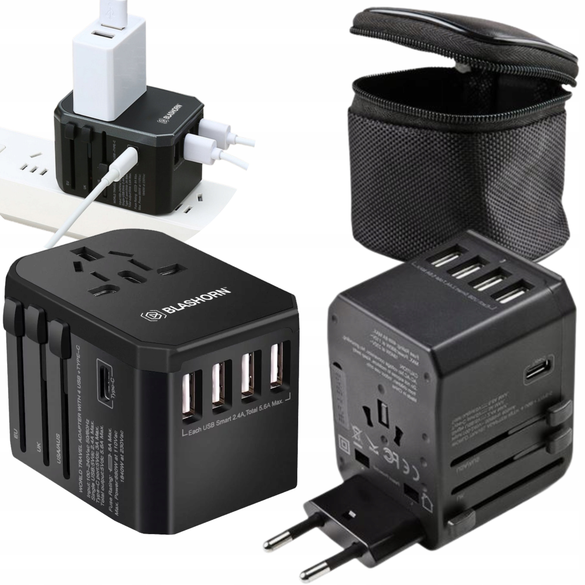 

Adapter przejściówka ładowarka podróżna 4xUSB Usbc