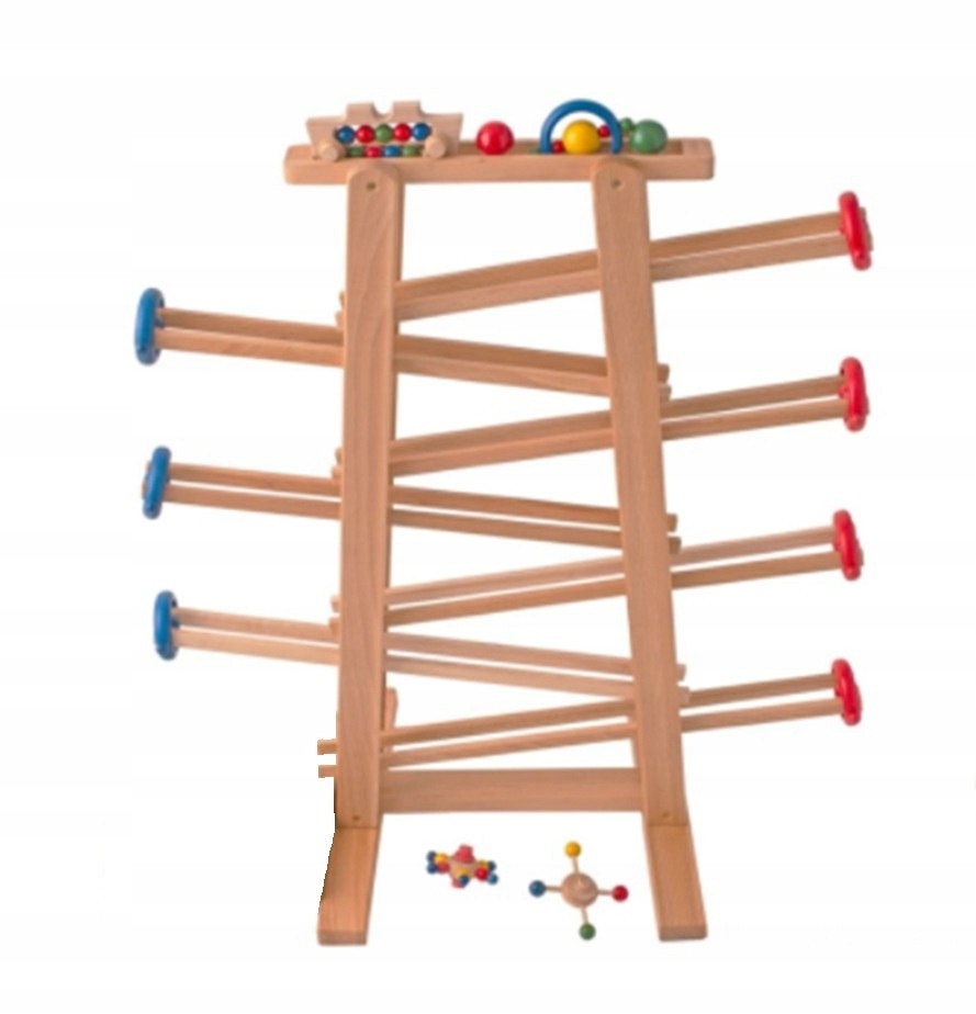 TOR KULKOWY DREWNIANY KOLORY SAMOCHODZIK NAUKA