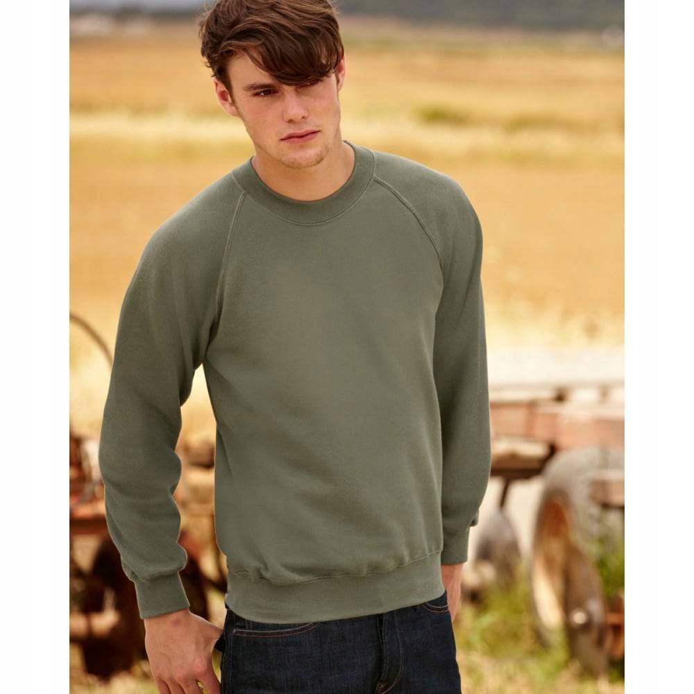 MĘSKA BLUZA GRUBA SOLIDNA FRUIT CZARNA M Model RAGLAN