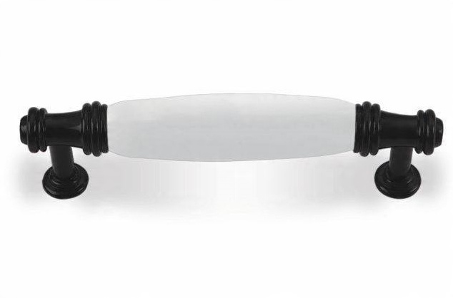 

Uchwyt Meblowy Izia czarny biała porcelana 128mm