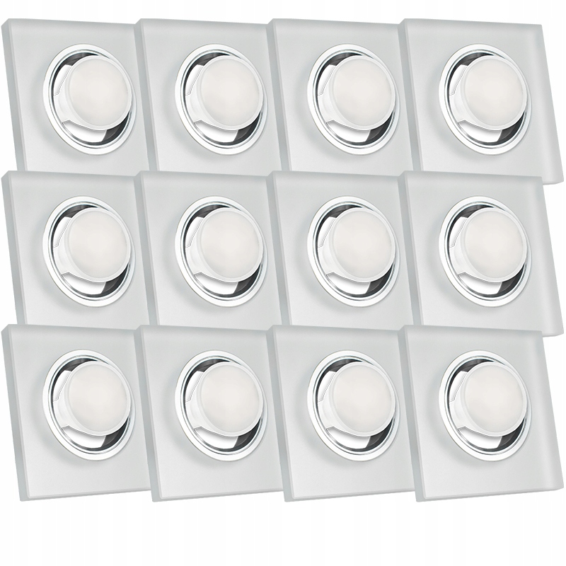 12X Skleněná Zapuštěná Lampa Námraza Kolo Silné Sklo 5W Žárovka