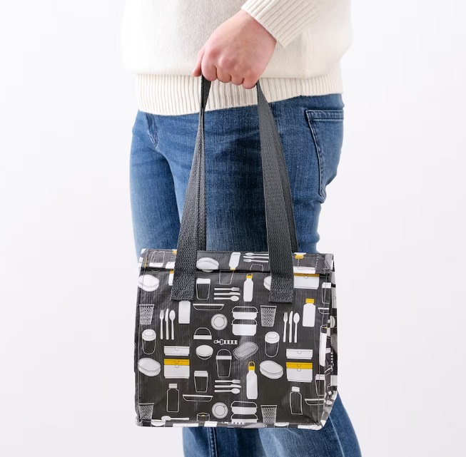 IKEA FLADDRIG - torba wzór szary 25x16x27 cm Marka IKEA