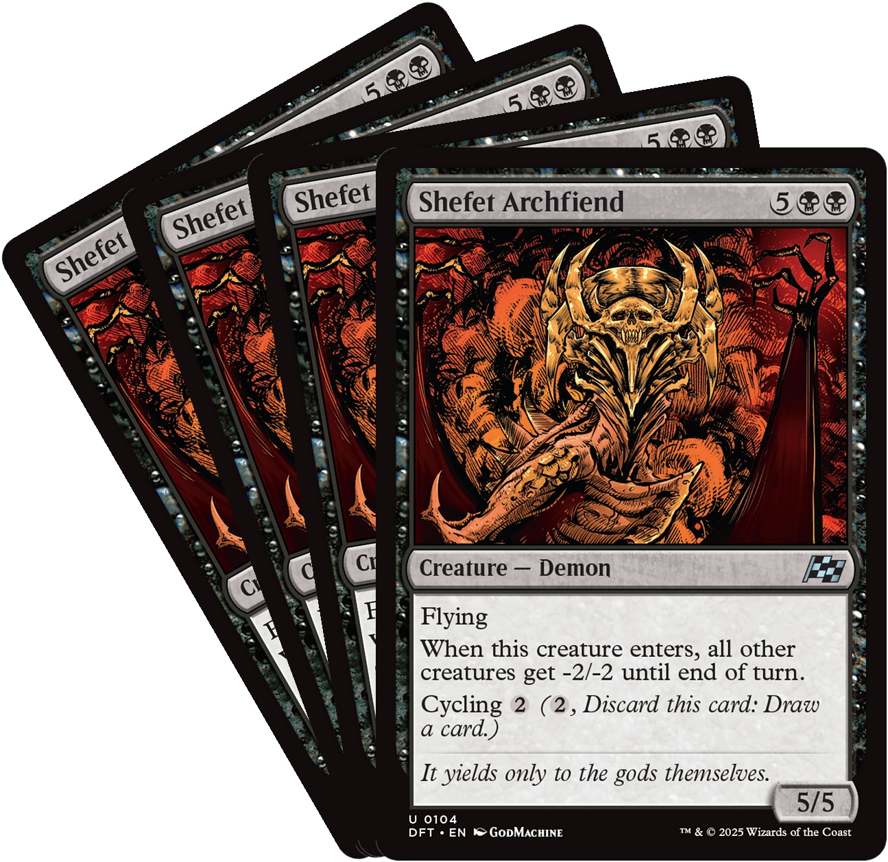 [mtg] Playset: 4x Shefet Archfiend (dft)