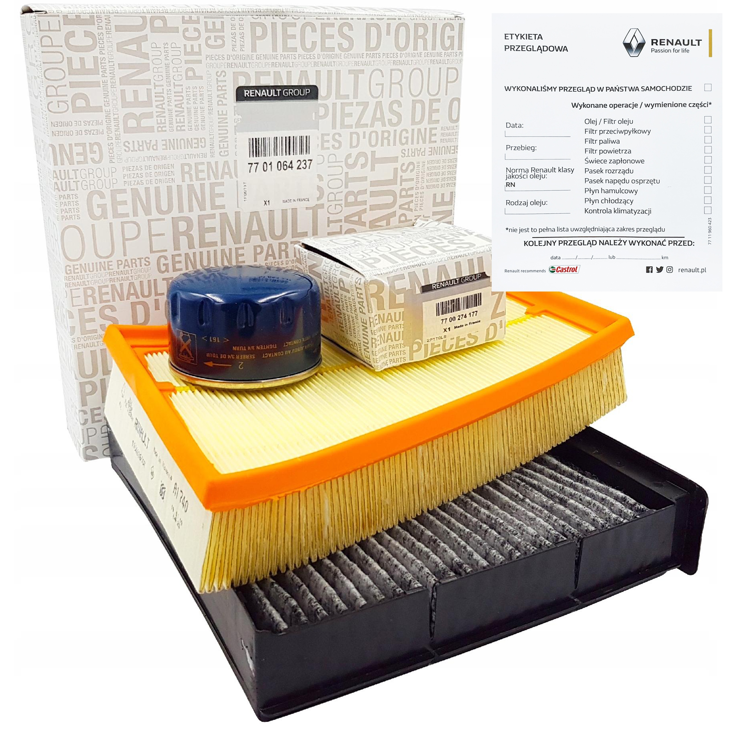 RENAULT SCENIC II 1.6 16V 2.0 ZESTAW FILTRÓW OE