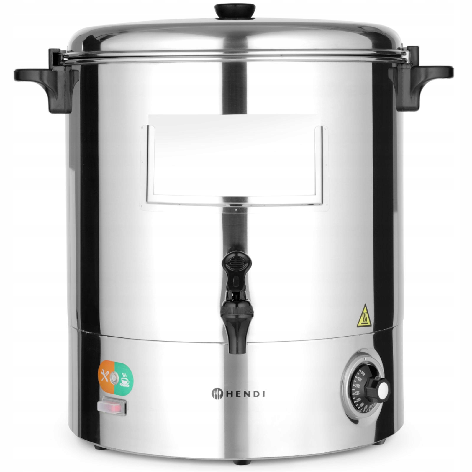 Varná konvice Hendi s ocelovým ohřívačem, objem 28 l, 2200 W, pro svařené víno