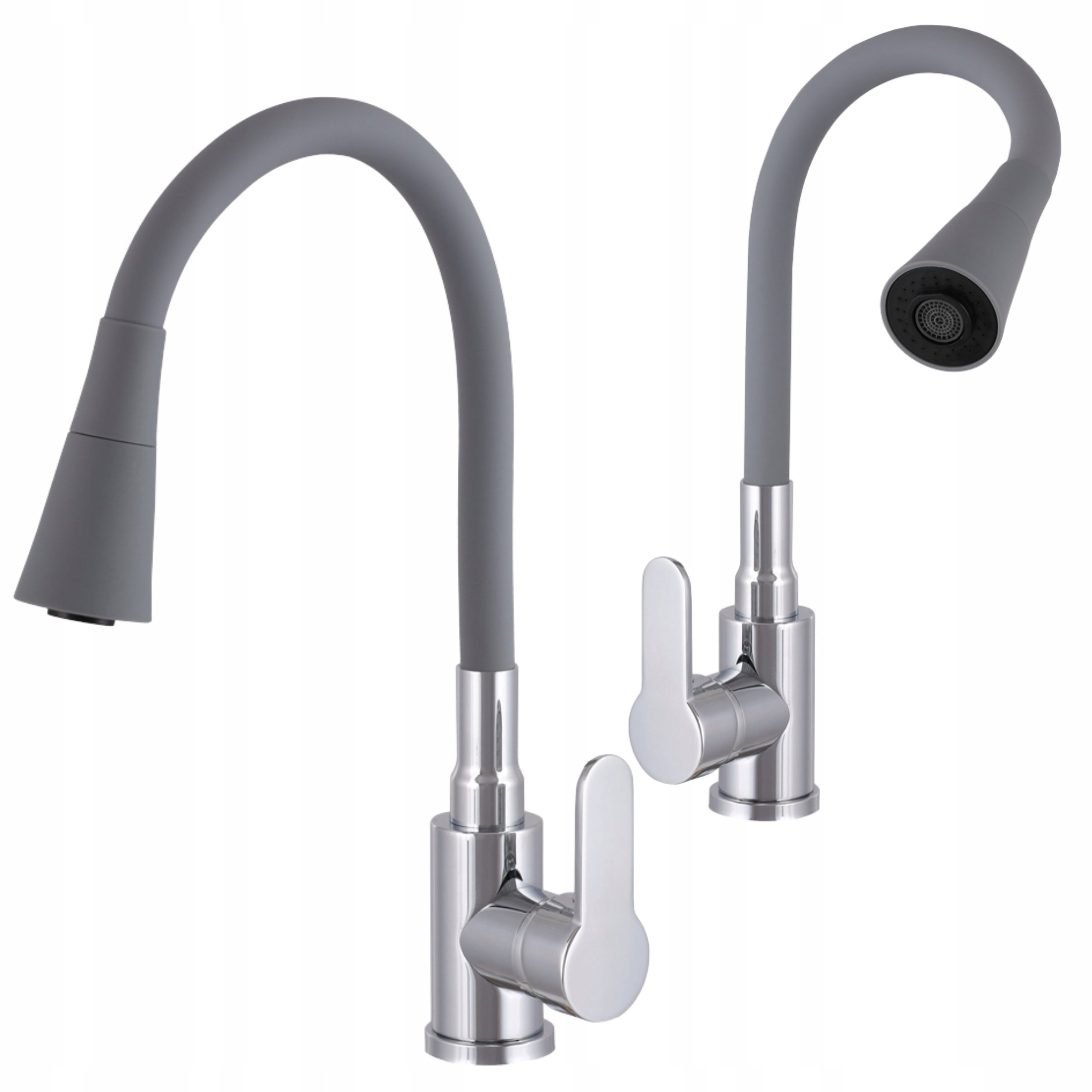 Kuchyňská Baterie Flex Kohoutek do dřezu Elastický ohýbaný výtok Šedá