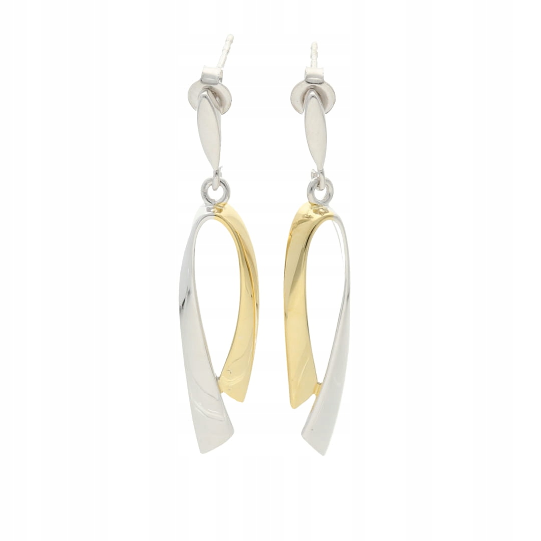 Náušnice pozlacené hladkým stříbro