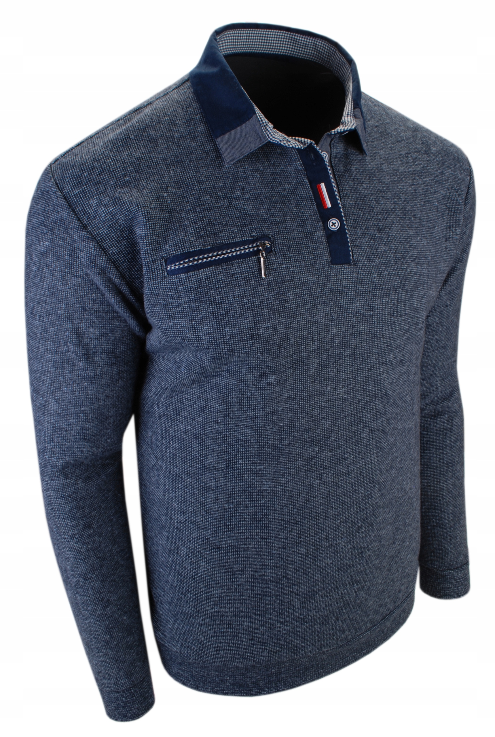 3XL-MĘSKI SWETER-BLUZA POLO Z KIESZONKĄ OB-05/3 Rozmiar 3XL
