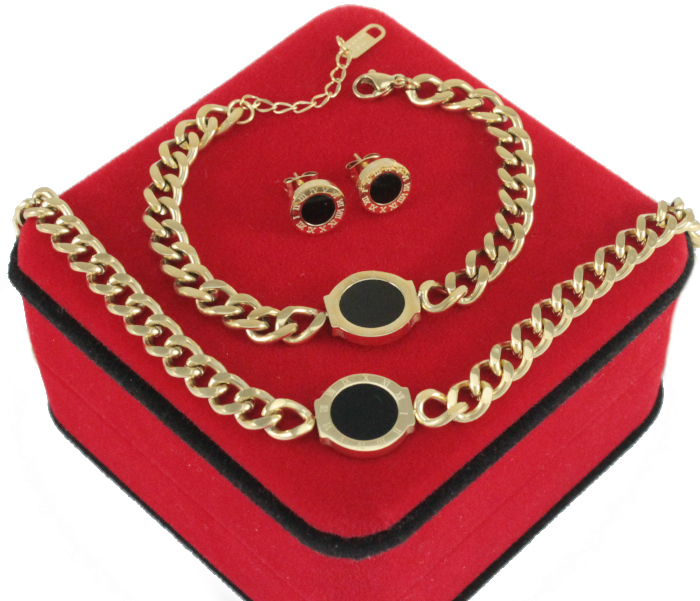 

Komplet Złoty Chain Zegar Stal Chirurgiczna 316 L