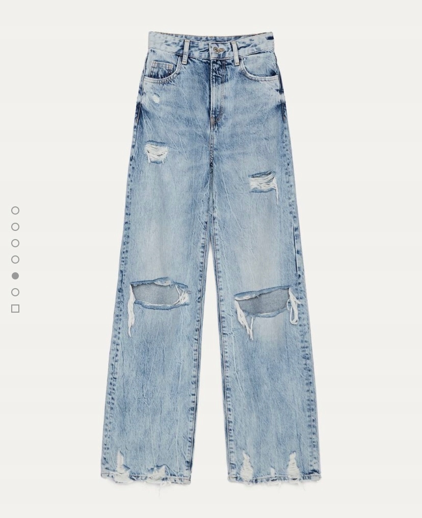 BERSHKA jeansy wide dziury szerokie spodnie M 38 14641262631 - Allegro.pl