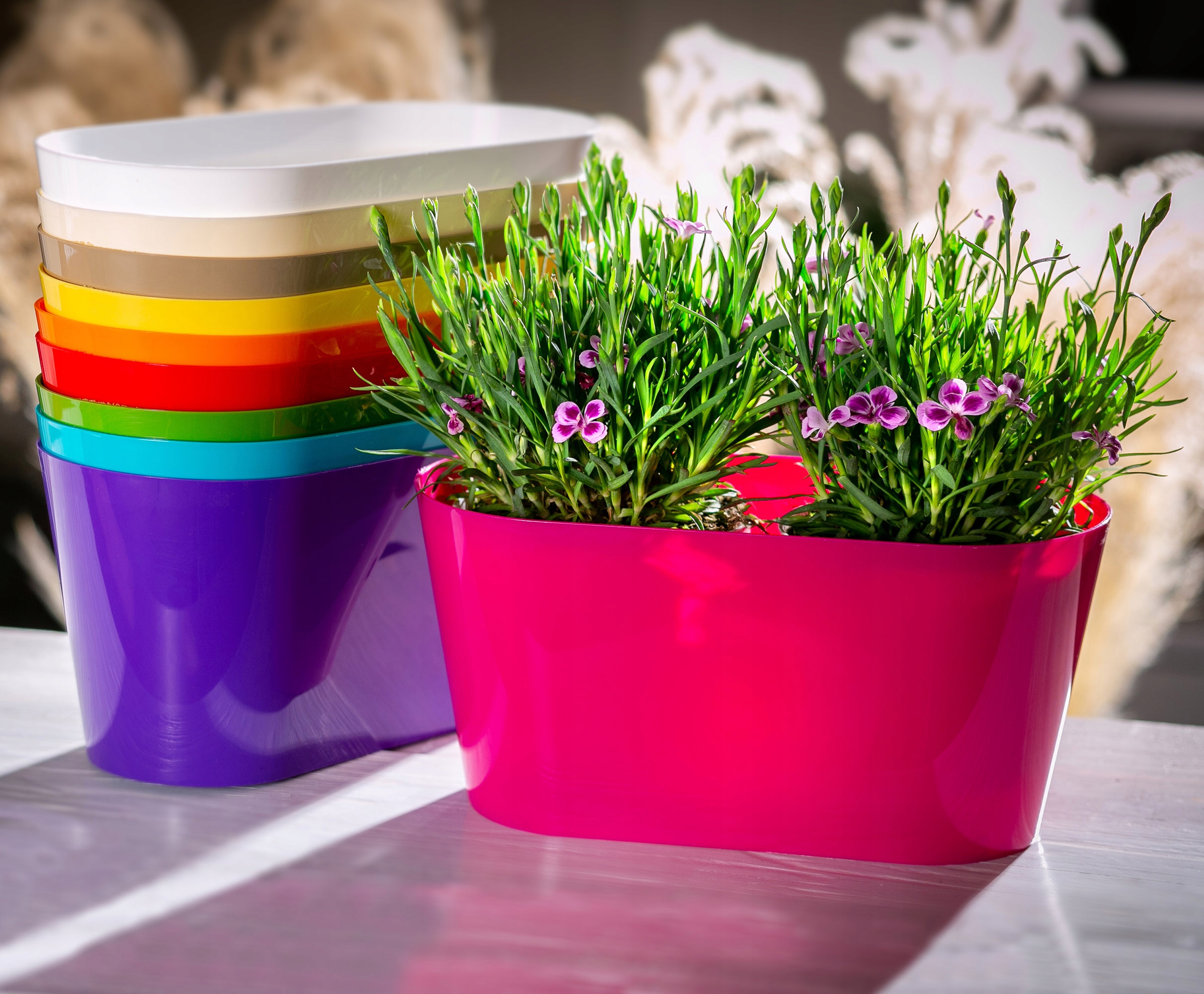 DONICZKA DONICA NA KWIATY OSŁONKA KOLORY 27CM Kolor biały