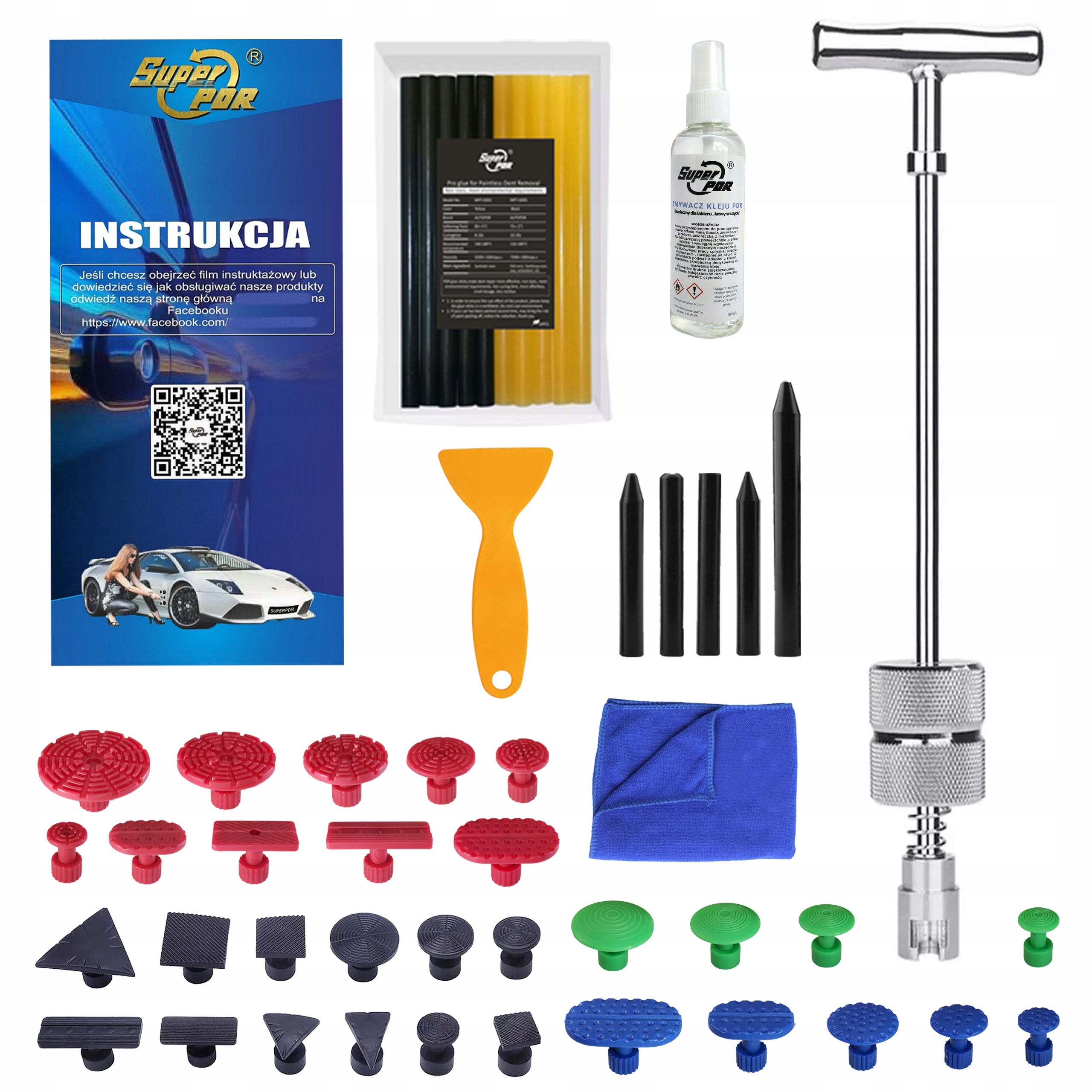 Pdr Sada Nástrojů Pro Odstraňování Promáčklin Pro Vytahování Promáčklin 63 Ks Velká XXL