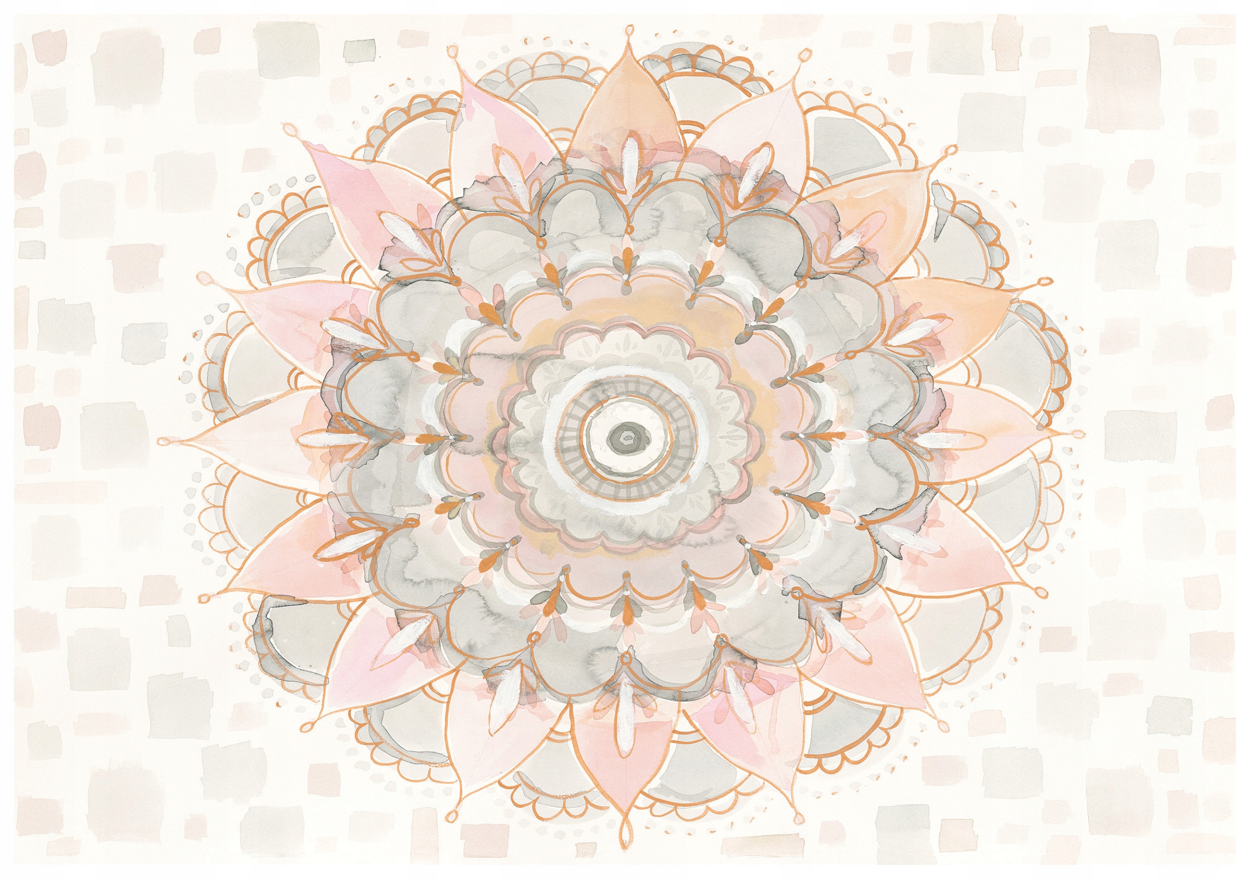Fototapeta Mandala Pastelové Květiny Relax Abstrakce 208x146 lepidlo