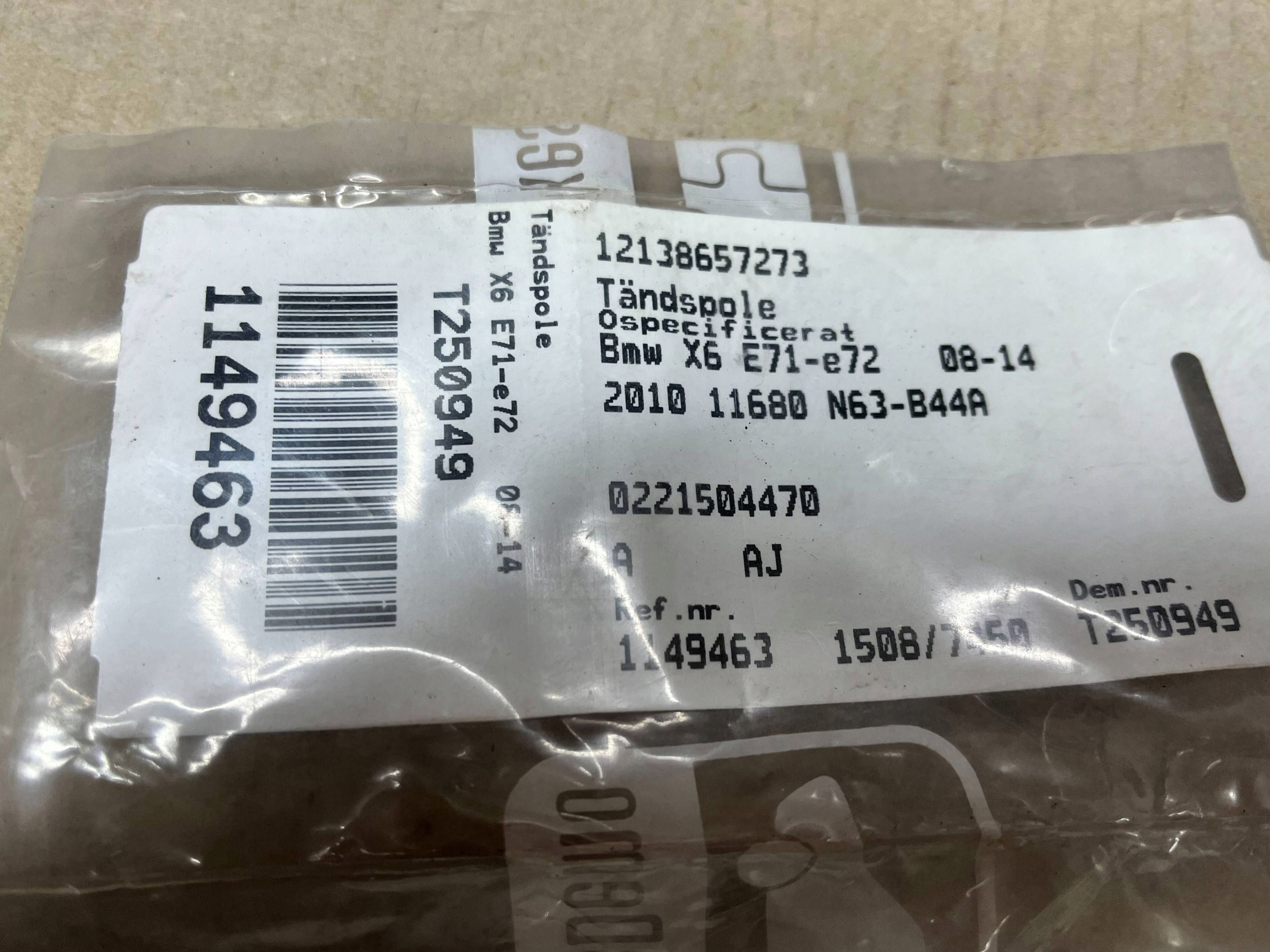 coil ignition BMW X6 E71 12138657273 ORG!!