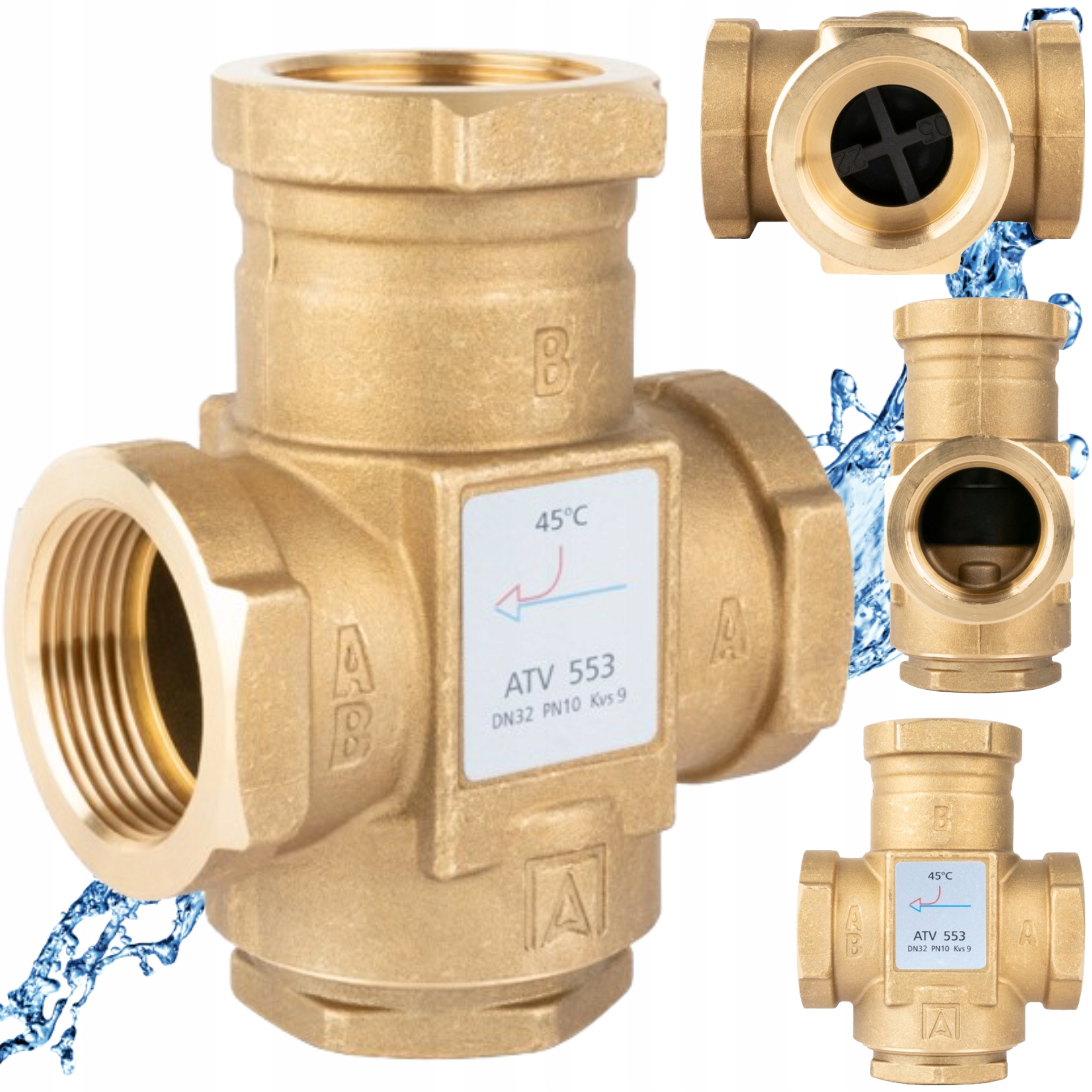 Teplotný Ventil Na Ochranu Návratu Kotla Atv 553 DN32 5/4" 45°C Afriso