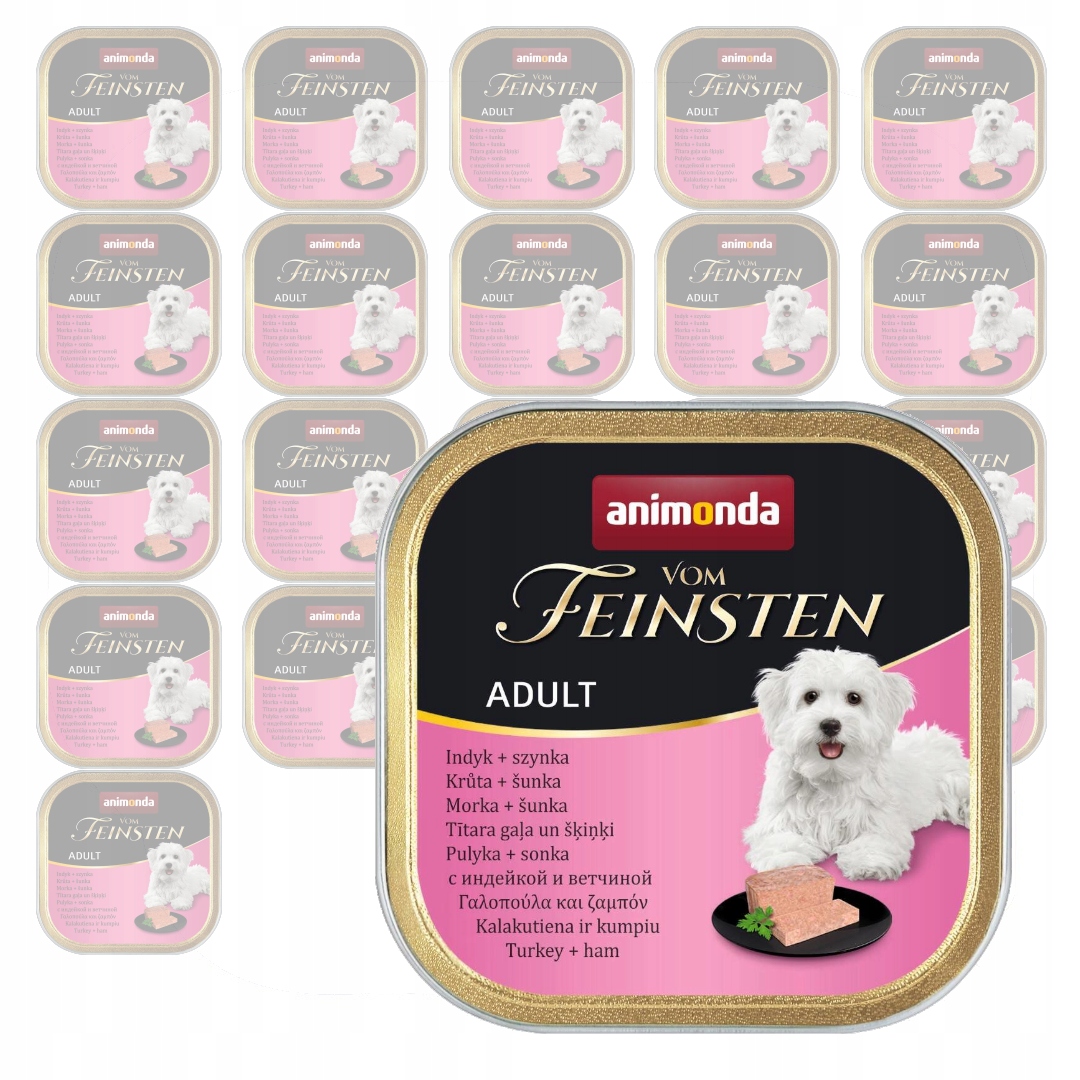 Animonda Vom Feinsten Vlhké Krmivo pro psy 22x150 g s krůtím masem a šunkou