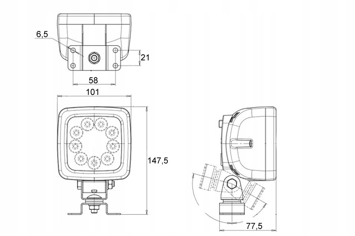 683 - Рабочая светодиодная лампа W81 1700LM