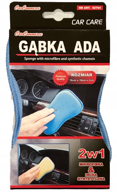 

Gąbka Ada do szyb ircha syntetyczna+mikrofibra 2x